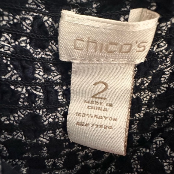 Chico's Size 2 Black Gray Circle Print Tank Maxi Dress Shirred Top Smocked - Picture 4 of 5